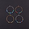 Brass Wine Glass Charm Rings Hoop Earrings KK-PH0028-01M-4