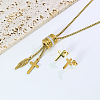 Stainless Steel Cross Stud Earrings & Pendant Necklaces Sets for Women XJ0162-4