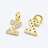Brass Micro Pave Grade AAA Cubic Zirconia Charms ZIRC-P067-11G-Z-NR-1
