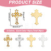 GOMAKERER 30Pcs 2 Colors Cross Alloy Rhinestone Cabochons MRMJ-GO0001-05-2