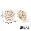 Fashionable Cute Shiny Brass Rhinestone Stud Earrings French Romantic Sunflower Earrings LT6449-2-1