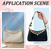 2Pcs 2 Styles Aluminum Chain & White Round Plastic Imitaiton PearlBeaded Bag Extender Chains HJEW-BM0001-43-5