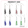 4 Pairs 4 Colors Glass Teardrop with Spiral Pattern Dangle Earring EJEW-FI0001-07-2