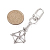 Stainless Steel Braided Chain Macrame Pouch Empty Stone Holder Pendant Decorations HJEW-JM02054-3