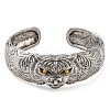 Tiger Tibetan Style Alloy Cuff Bangles for Men BJEW-P337-05AS-2