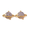 304 Stainless Steel Rhinestone Connector Charms STAS-L318-22G-2