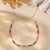 Glass Seed Heishi Braided Bead Bracelet for Women KM8576-4