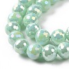 Electroplate Opaque Solid Color Glass Beads Strands X-GLAA-E036-10D-4