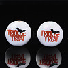 Halloween Printed Natural Wood Beads WOOD-S057-078-2