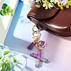 Alloy Resin Heart Keychains KEYC-TADJ0002-01G-X-5