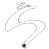 Natural Lapis Lazuli Round Bead Pendant Necklaces NJEW-JN04551-03-2