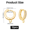 12Pcs Brass Huggie Hoop Earring Findings KK-CN0003-37-2