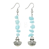 Natural White Jade(Dyed) Chips Dangle Earrings EJEW-JE05578-4