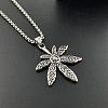 Retro Rock Punk Men's Maple Leaf 304 Stainless Steel Pendant Necklaces DF8186-4