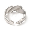 304 Stainless Steel Twist Rope Shape Open Cuff Ring for Women RJEW-E063-06P-3