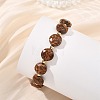 Natural Starburst Jasper & Brass Spacer Beads Beaded Bracelets for Women BJEW-JB14112-03-1