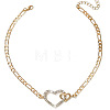 Alloy Crystal Rhinestone Double Heart Link Chain Necklaces for Women FS-WGE7D15-01-1
