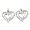 Rack Plating Brass Micro Pave Cubic Zirconia Pendants KK-F869-05P-1