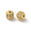 Brass Micro Pave Cubic Zirconia Beads KK-A236-08G-01-1