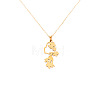 304 Stainless Steel 3D Maple Leaf Human Pendant Necklaces for Women WG5264D-01-3