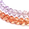 Transparent Painted Glass Beads Strands X1-DGLA-A034-T6mm-A12-4