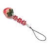 4Pcs Flower Glass & Resin Pendant Decorations HJEW-TA00439-5