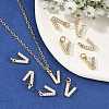 SHEGRACE Brass Micro Pave Clear Cubic Zirconia Pendants XGRQ29776-394G-V-5