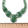 Natural Green Aventurine Faceted Bib Graduated Beaded Necklaces for Women NJEW-B128-01K-5