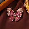 Butterfly Alloy Rhinestone Brooches PW-WGC53F0-02-1