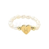 Natural Freshwater Pearl & 304 Stainless Steel Bead Finger Rings RJEW-FS00001-08-1