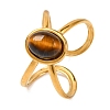 Oval Natural Tiger Eye Finger Rings RJEW-Q822-22G-03-1