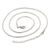 201 Stainless Steel Round Snake Chain Necklaces for Women NJEW-G140-06D-P-1-2
