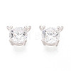 925 Sterling Silver Pave Clear Cubic Zirconia Flat Round Charms STER-T008-69S-01-2