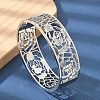 304 Stainless Steel Hinged Bangles with Polymer Clay Rhinestones for Women BJEW-Z080-06P-1