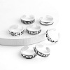 7Pcs 7 Styles Tibetan Style Sun Moon Alloy Cuff Toe Rings for Summer Beach FS-WGAE944-01-5