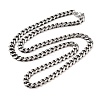 304 Stainless Steel Cuban Link Chain Necklaces NJEW-K378-16A-AS-2