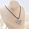 Summer Beach 304 Stainless Steel Coral Shape Pendant Adjustable Black Waxed Cord Necklaces for Women SA-CBAFEB5-04P-3