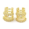 Brass Micro Pave Cubic Zirconia Cuff Earrings EJEW-C104-041G-1