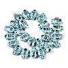 Handmade Printed Porcelain Beads Strand PORC-T133-02B-2