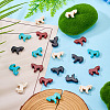 20Pcs 4 Colors Synthetic Turquoise Dyed Horse Beads G-TA0003-17-5