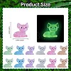 30Pcs 6 Colors Luminous Resin Cute Little Cat Ornaments RESI-SZ0003-42-2