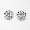 Brass Cubic Zirconia European Beads ZIRC-F001-109P-2