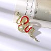 Snake Aolly Rhinestone Brooches JEWB-V008-01LG-01-1