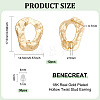 12Pcs Brass Hollow Out Twist Teardrop Stud Earring Findings KK-BC0011-37-2