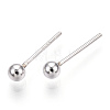 925 Sterling Silver Round Ball Stud Earrings STER-T005-01C-4