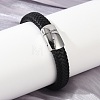 Braided Microfiber Leather Cord Bracelets for Wome Men BJEW-D304-07P-01-4