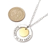 304 Stainless Steel and Alloy Round With Word Forever In My Heart Pendant Necklace NJEW-JN04697-02-4