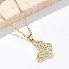 Brass Micro Pave Clear Cubic Zirconia Pendants Necklaces NJEW-M088-03G-02-5