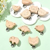 10Pcs 10 Styles Beech Wood Baby Pacifier Holder Clips WOOD-YW0001-94-5