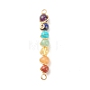 Chakra Natural & Synthetic Gemstone Copper Wire Wrapped Connector Charms PALLOY-JF01623-3